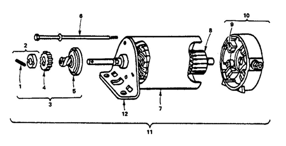 Starter Motor Group Diagram and Parts List for 220707-0147-01  Briggs and Stratton Engine